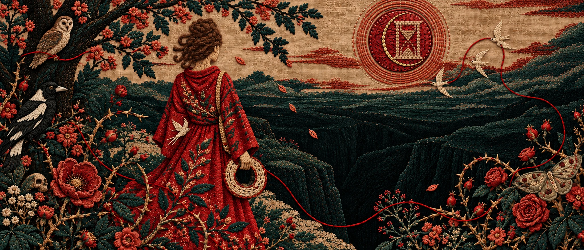 Embroidered landscape from the Four Boys Maybe Five artwork